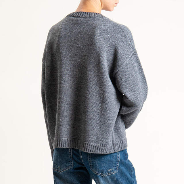 Tensione in-Maglia n5 misto alpaca - charcoal/off white