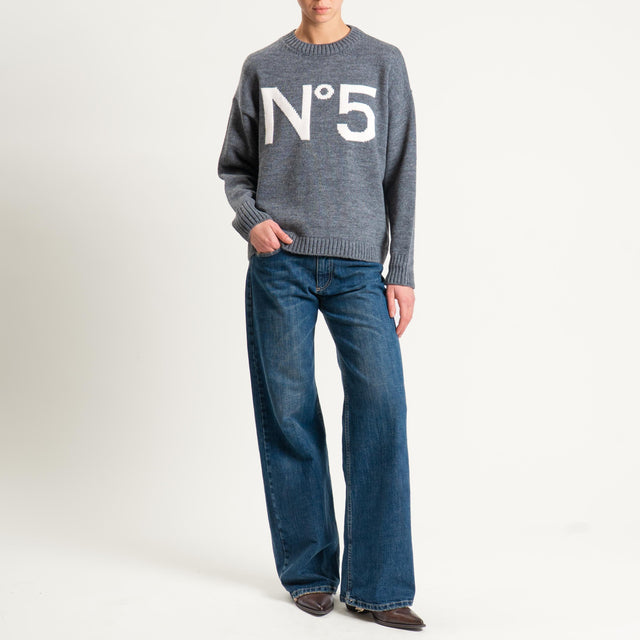 Tensione in-Maglia n5 misto alpaca - charcoal/off white
