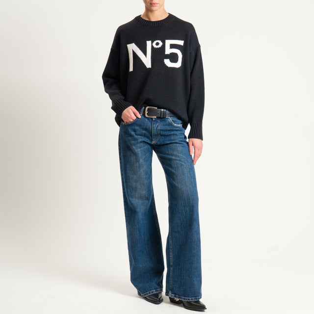 Tensione in-Maglia n5 misto alpaca - black/off white