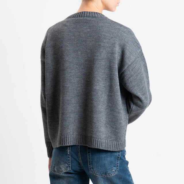 Tensione in-Maglia snoopy misto alpaca - charcoal