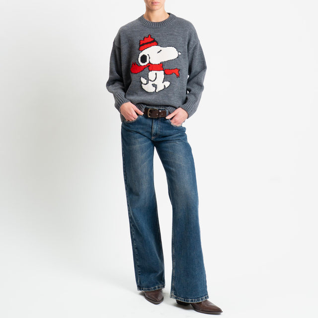 Tensione in-Maglia snoopy misto alpaca - charcoal