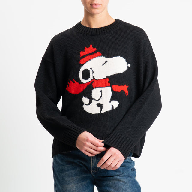 Tensione in-Maglia snoopy misto alpaca - nero