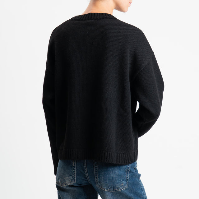 Tensione in-Maglia snoopy misto alpaca - nero