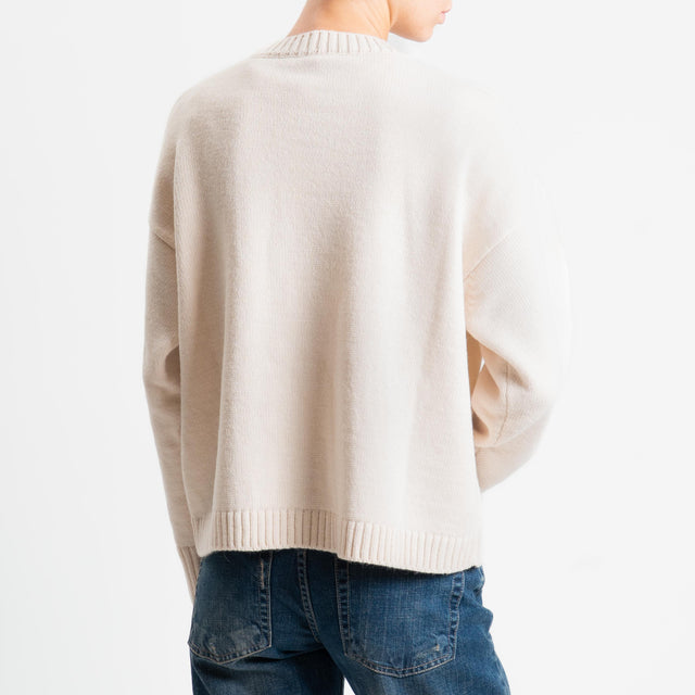 Tensione in-Maglia snoopy misto alpaca - offwhite