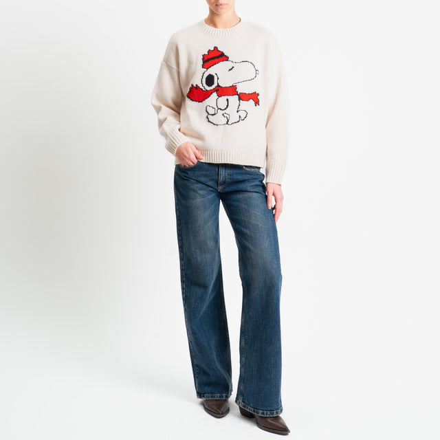 Tensione in-Maglia snoopy misto alpaca - offwhite