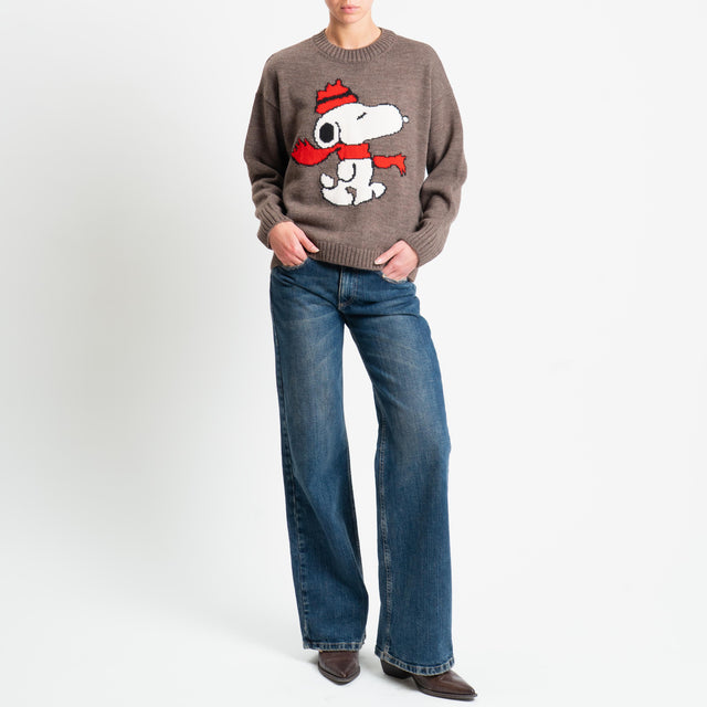 Tensione in-Maglia snoopy misto alpaca - tortora