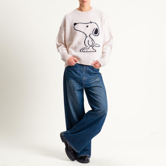 Tensione in-Maglia snoopy misto alpaca - off white