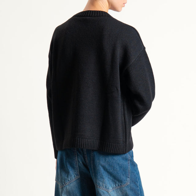 Tensione in-Maglia snoopy misto alpaca - Nero