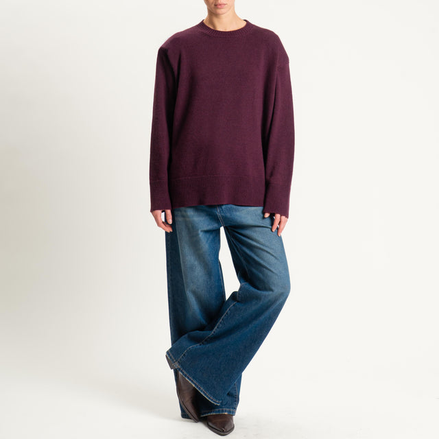 Tensione in-Maglia girocollo con spalline - burgundy