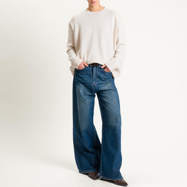 Tensione in-Maglia girocollo con spalline - off white