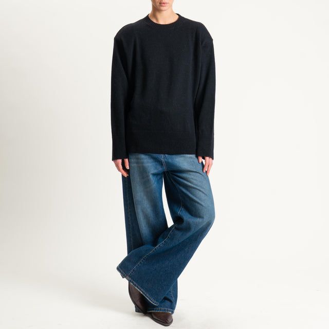 Tensione in-Maglia girocollo con spalline - nero