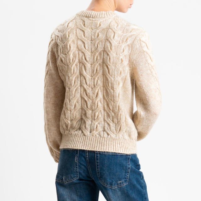 Tensione in-Maglia trecce in mohair - beige