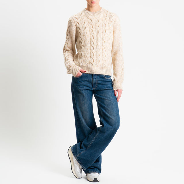 Tensione in-Maglia trecce in mohair - beige