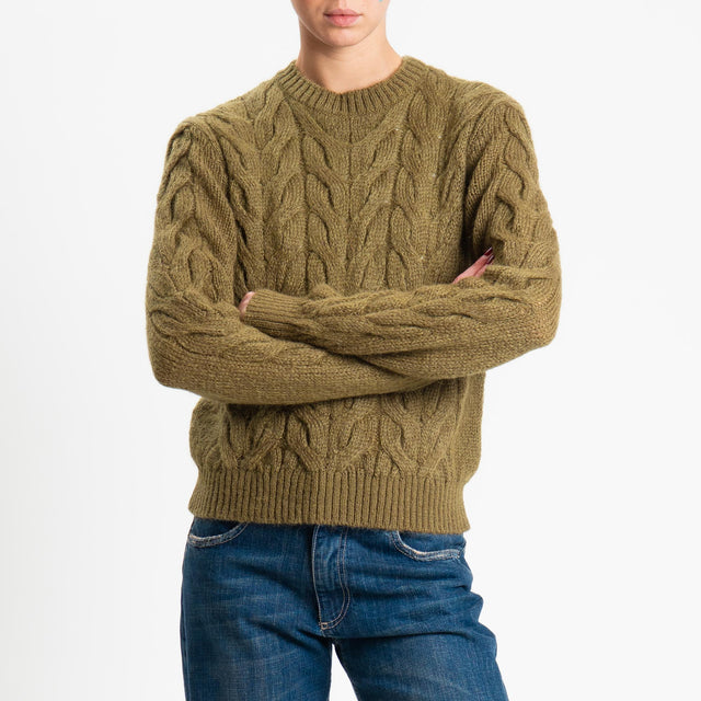Tensione in-Maglia trecce in mohair - Verde