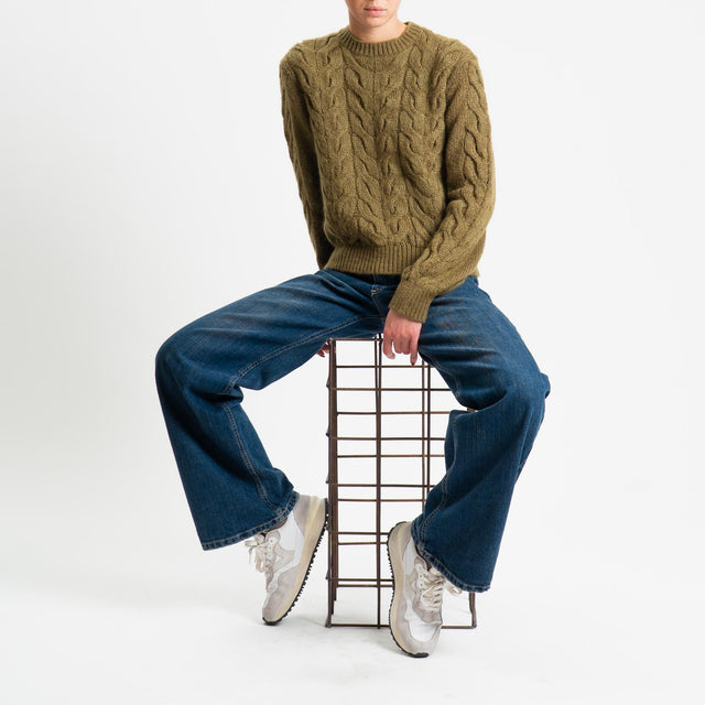 Tensione in-Maglia trecce in mohair - Verde