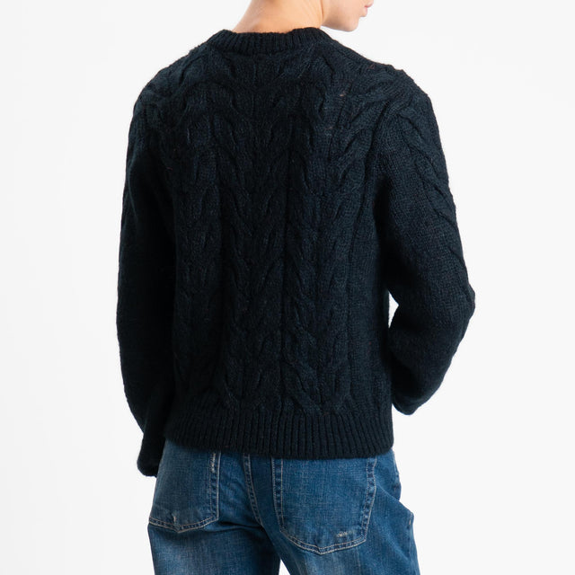 Tensione in-Maglia trecce in mohair - Nero