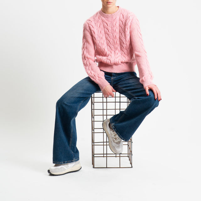 Tensione in-Maglia trecce in mohair - pink