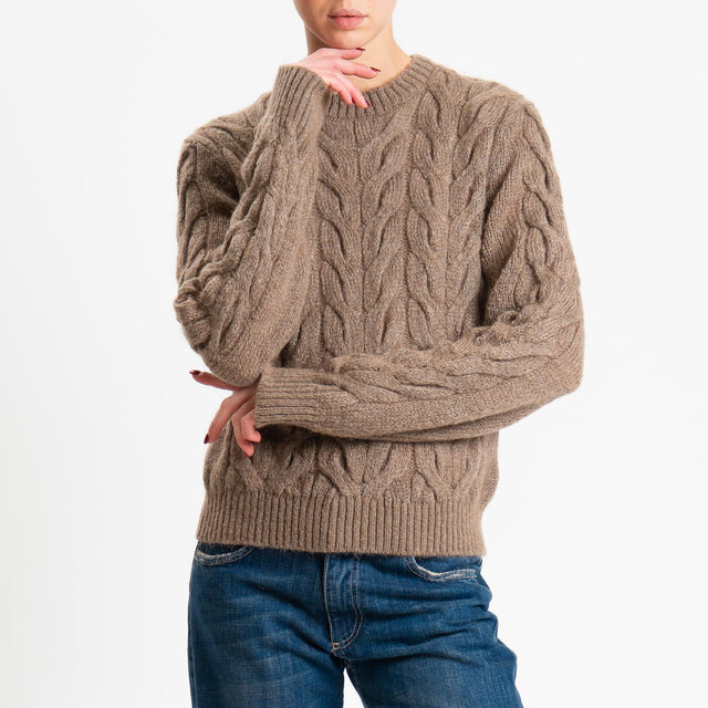 Tensione in-Maglia trecce in mohair - rust