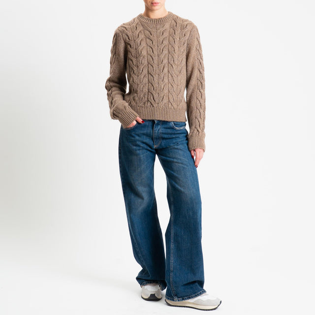 Tensione in-Maglia trecce in mohair - rust
