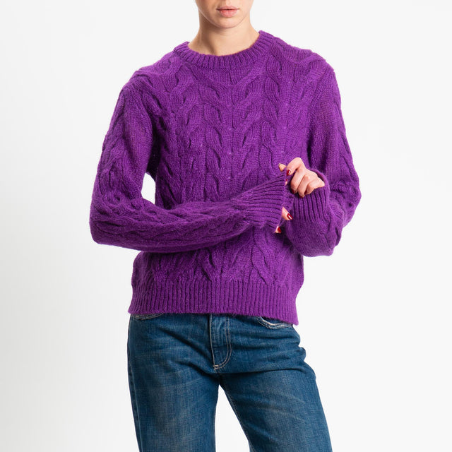 Tensione in-Maglia trecce in mohair - violet
