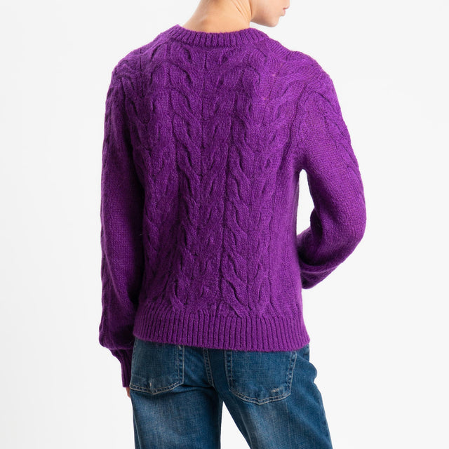 Tensione in-Maglia trecce in mohair - violet