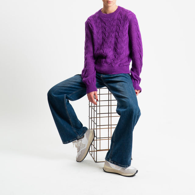 Tensione in-Maglia trecce in mohair - violet