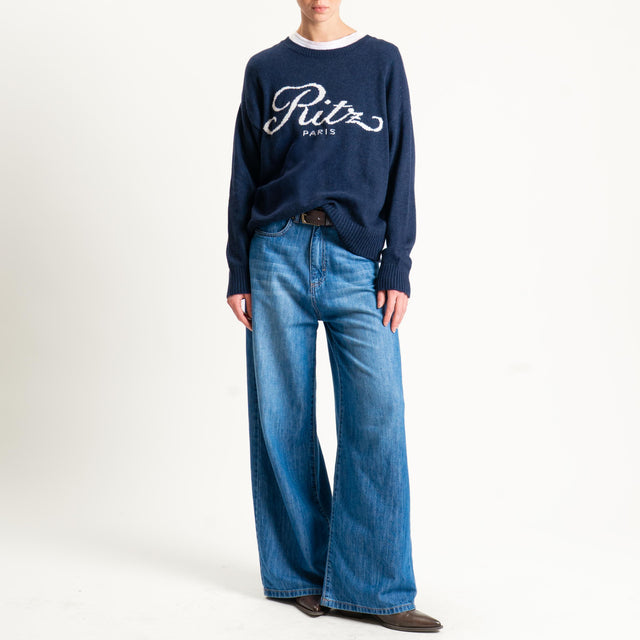 Tensione in-Maglia "RITZ PARIS" misto cashmere - blu