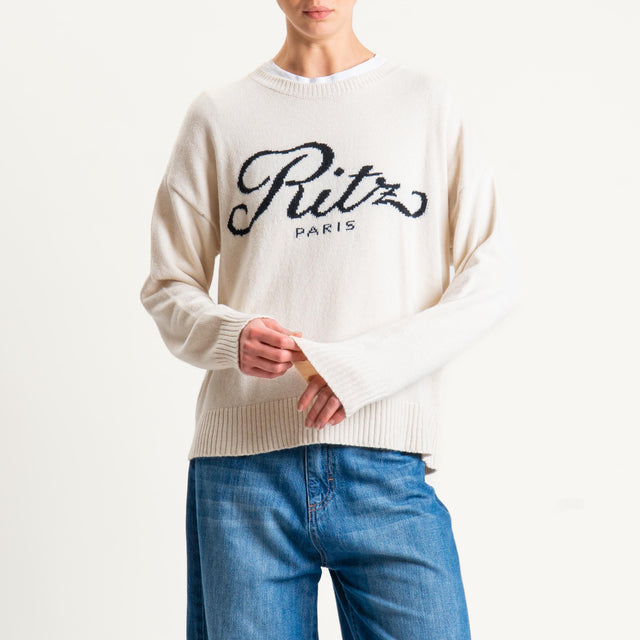 Tensione in-Maglia "RITZ PARIS" misto cashmere - offwhite
