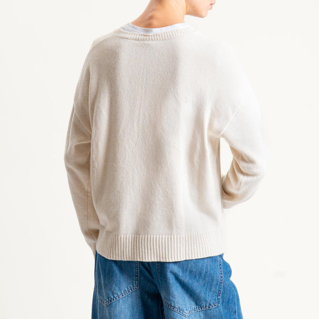 Tensione in-Maglia "RITZ PARIS" misto cashmere - offwhite