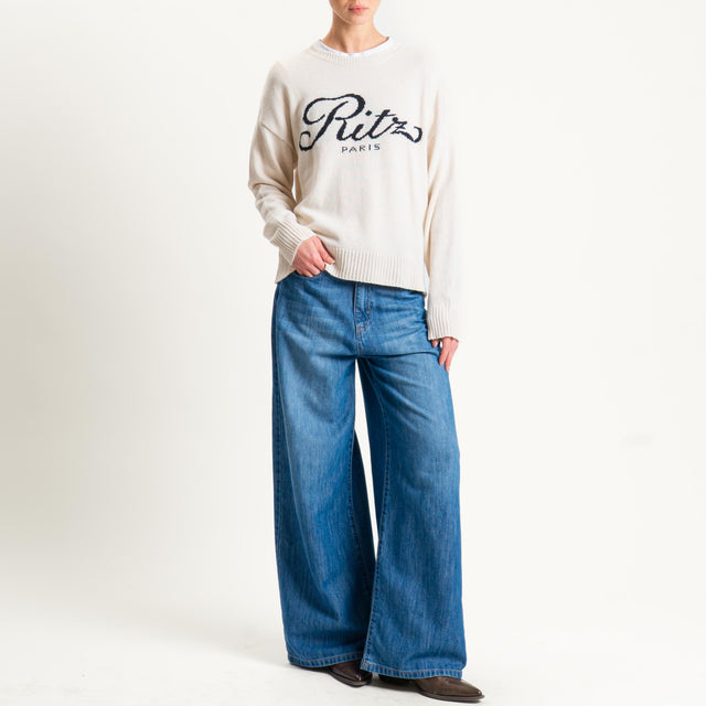Tensione in-Maglia "RITZ PARIS" misto cashmere - offwhite