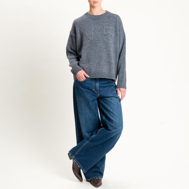 Tensione in-Maglia n5 misto alpaca con paillettes - charcoal