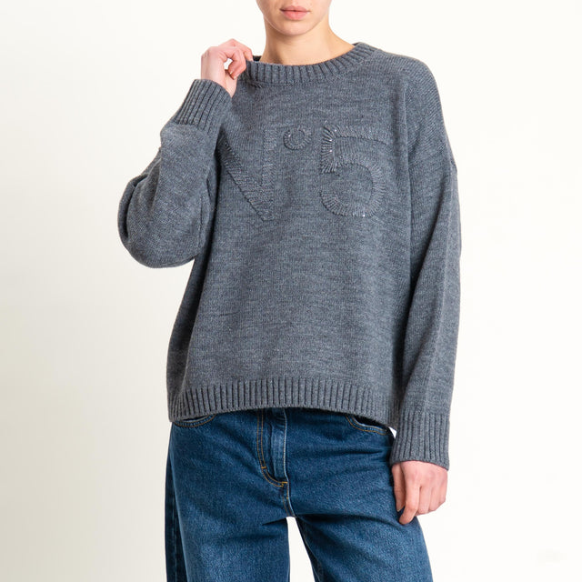 Tensione in-Maglia n5 misto alpaca con paillettes - charcoal