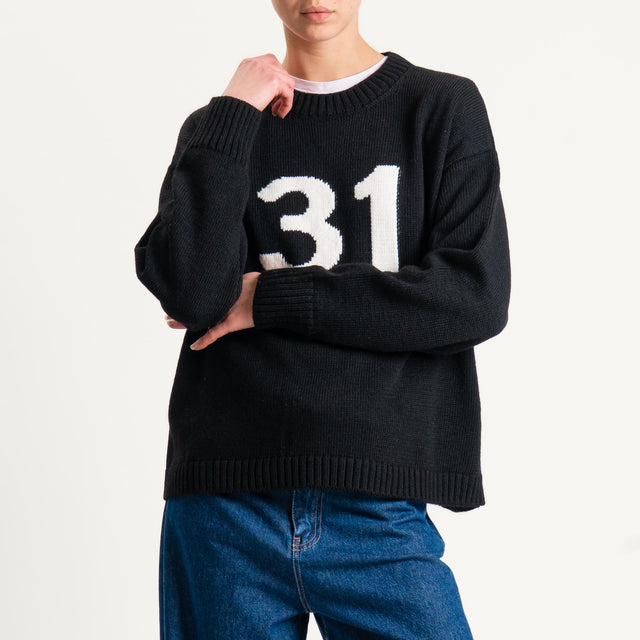 Tensione in-Maglia n31 misto alpaca - black/offwhite