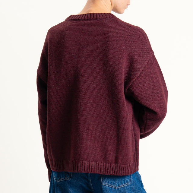 Tensione in-Maglia n31 misto alpaca - burgundy/light blue