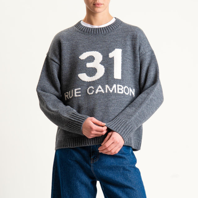 Tensione in-Maglia n31 misto alpaca - charcoal/offwhite