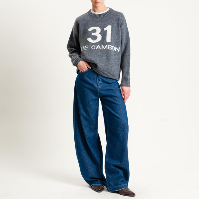 Tensione in-Maglia n31 misto alpaca - charcoal/offwhite