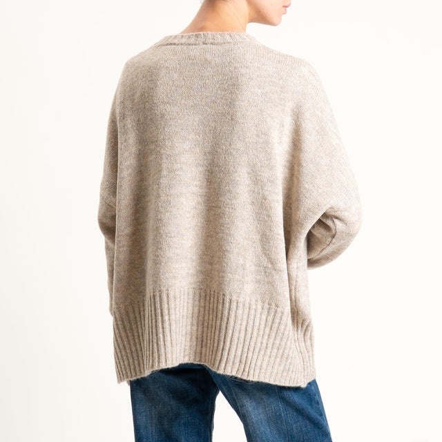 Tensione in-Maglia girocollo misto lana - beige