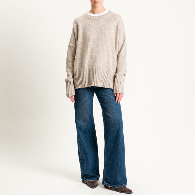 Tensione in-Maglia girocollo misto lana - beige