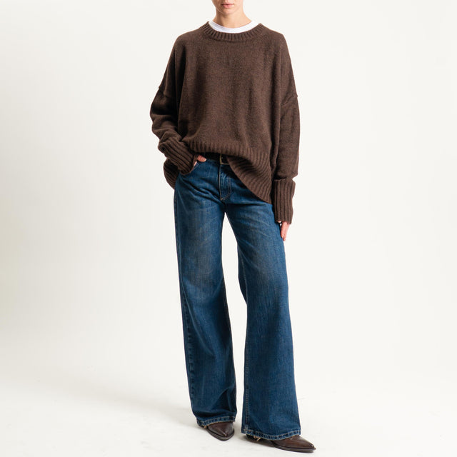 Tensione in-Maglia girocollo misto lana - brown