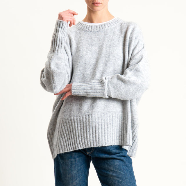 Tensione in-Maglia girocollo misto lana - charcoal