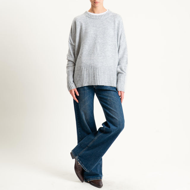 Tensione in-Maglia girocollo misto lana - charcoal