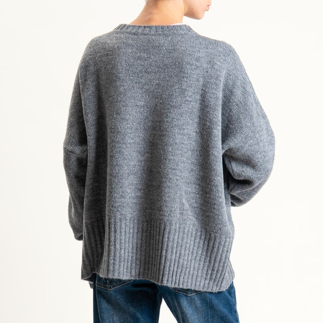 Tensione in-Maglia girocollo misto lana - grigio medio