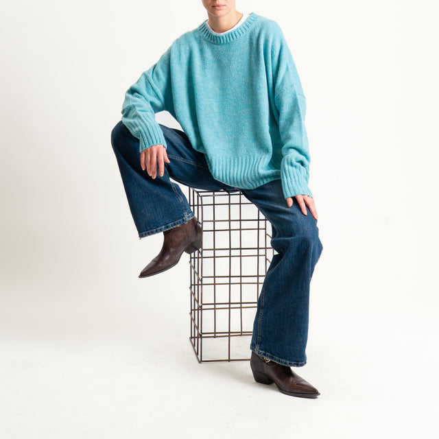 Tensione in-Maglia girocollo misto lana - light blue