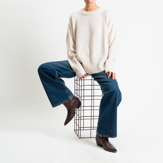 Tensione in-Maglia girocollo misto lana - off white