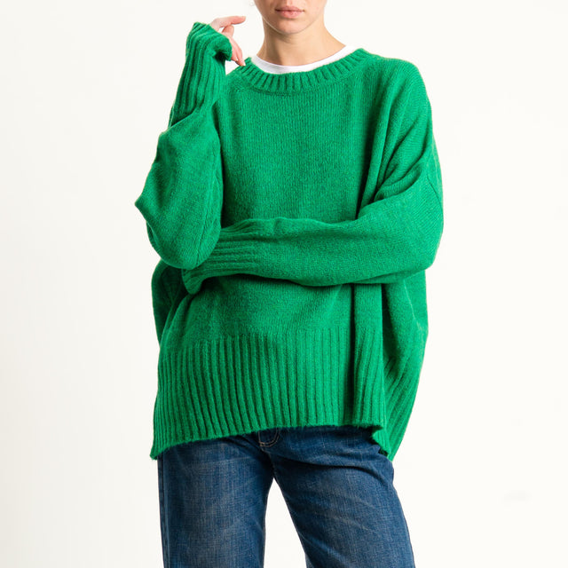 Tensione in-Maglia girocollo misto lana - Verde