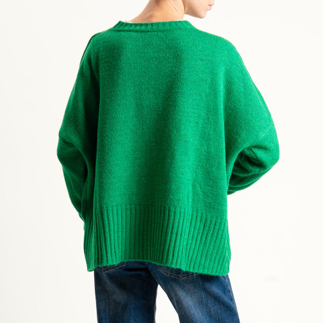 Tensione in-Maglia girocollo misto lana - Verde