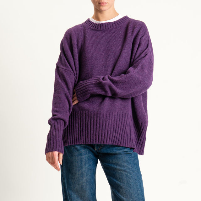 Tensione in-Maglia girocollo misto lana - violet