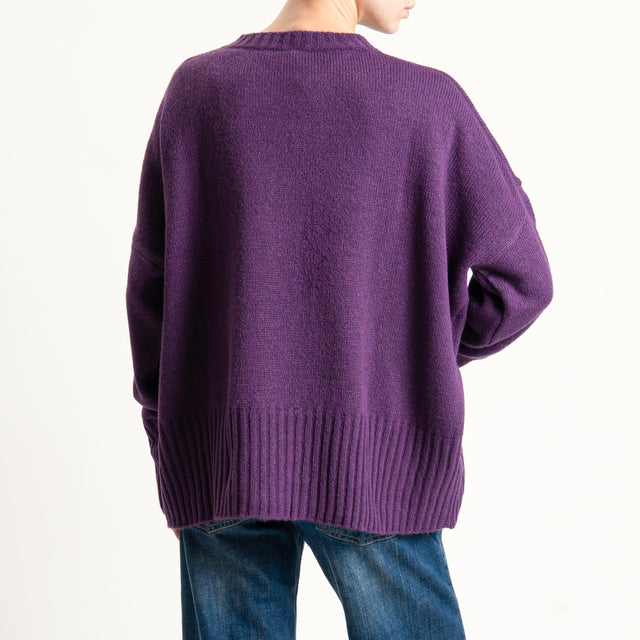 Tensione in-Maglia girocollo misto lana - violet