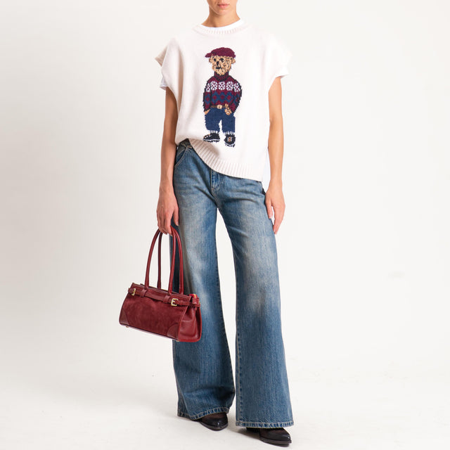 Tensione in-Gilet orsetto misto alpaca - off white