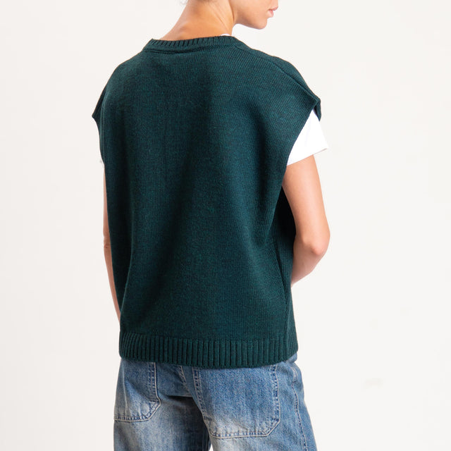 Tensione in-Gilet orsetto misto alpaca - Verde